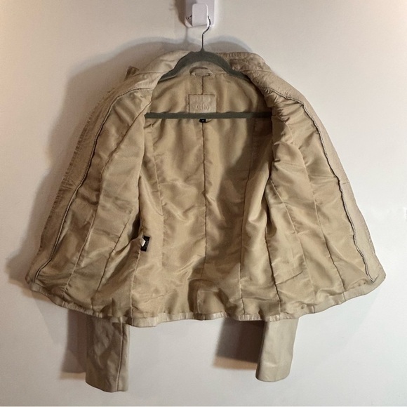 CUERO Sz M Leather Jacket Handpainted Cherry Blossoms Zipper Closure Lined - Picture 11 of 14